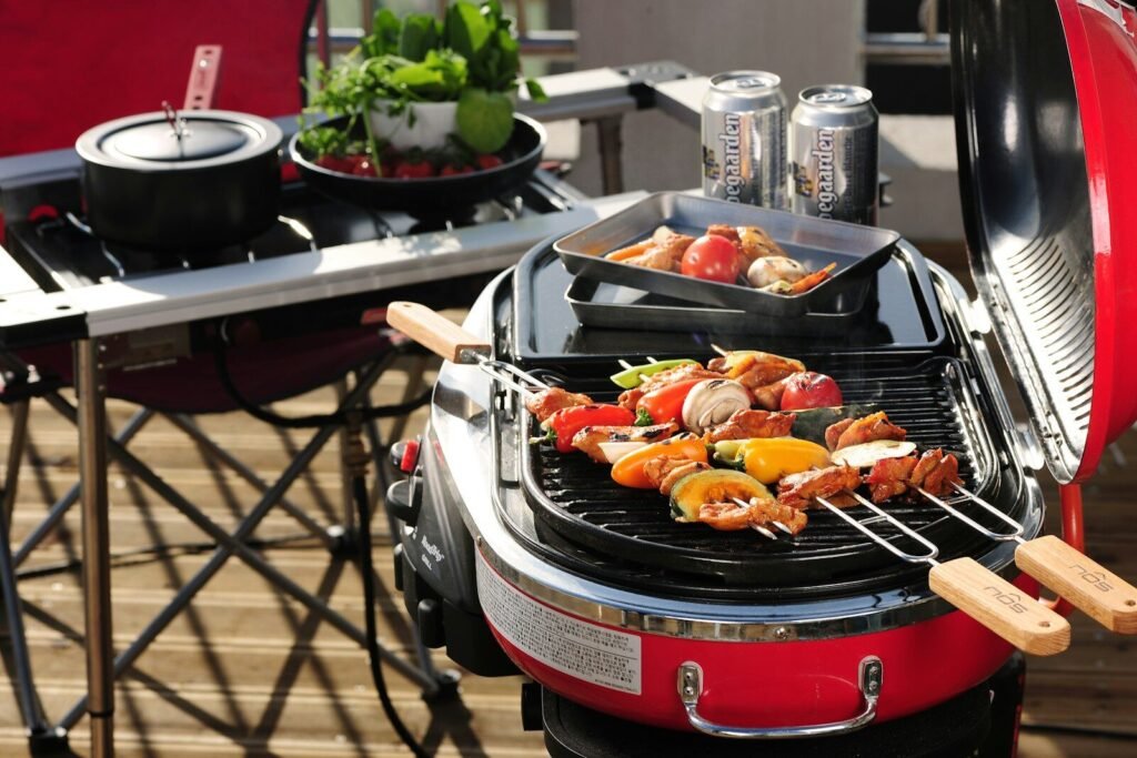 7 Grill Accessories That Actually Matter 1 a bbq grill with a variety of food cooking on it