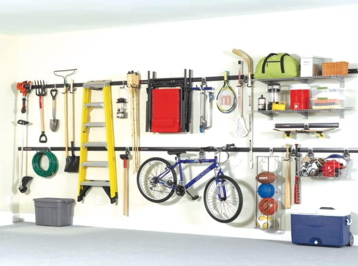 7 Smart Storage Ideas for Small Spaces 6 Rubbermaid FastTrack garage organizer