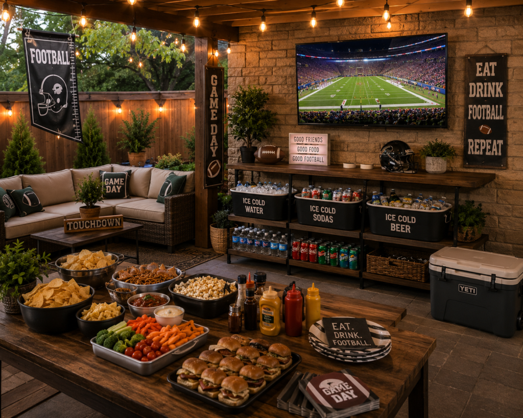 backyard game day patio