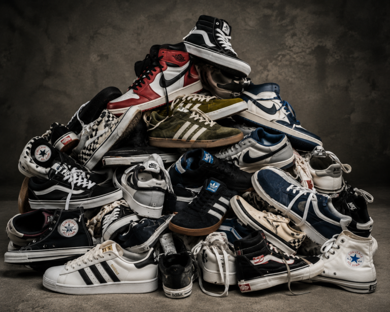 pile of popular men's sneakers