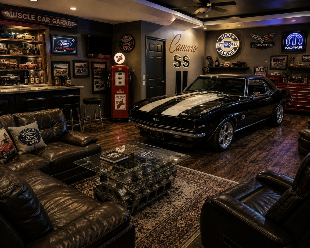 classic car man cave