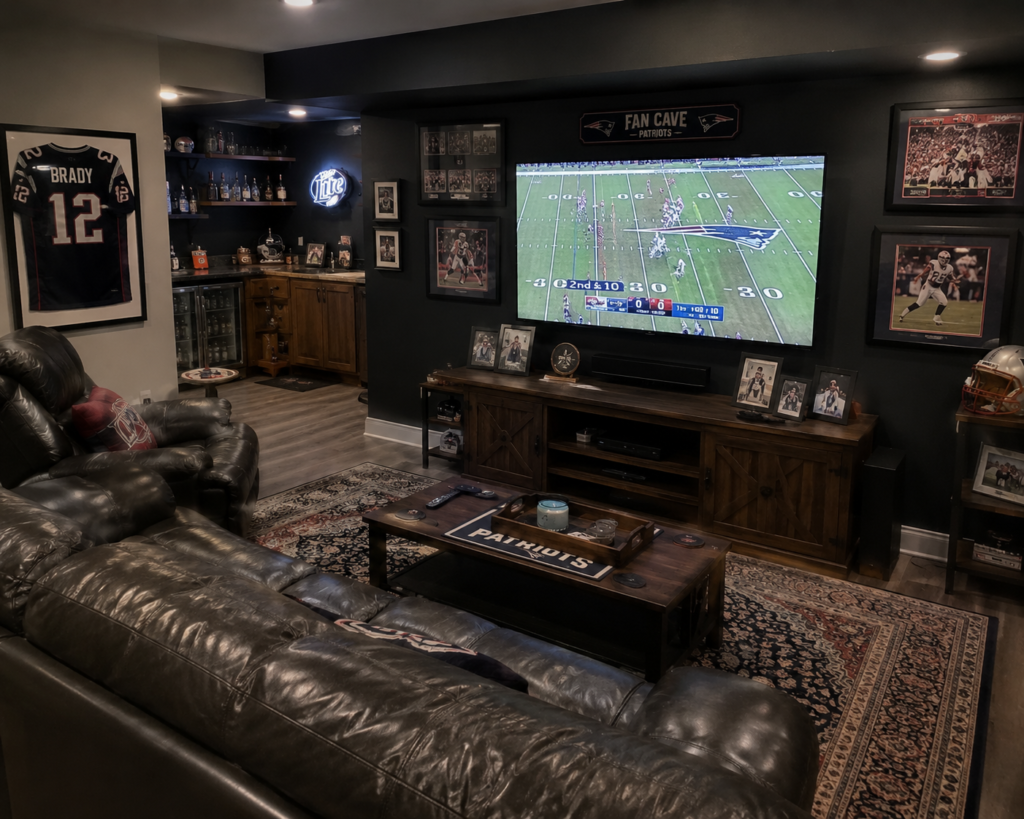 Themes for a Dream Man Cave; sports man cave