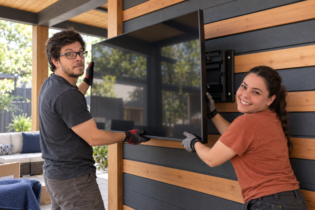 Weather-Resistant Outdoor TV Wall