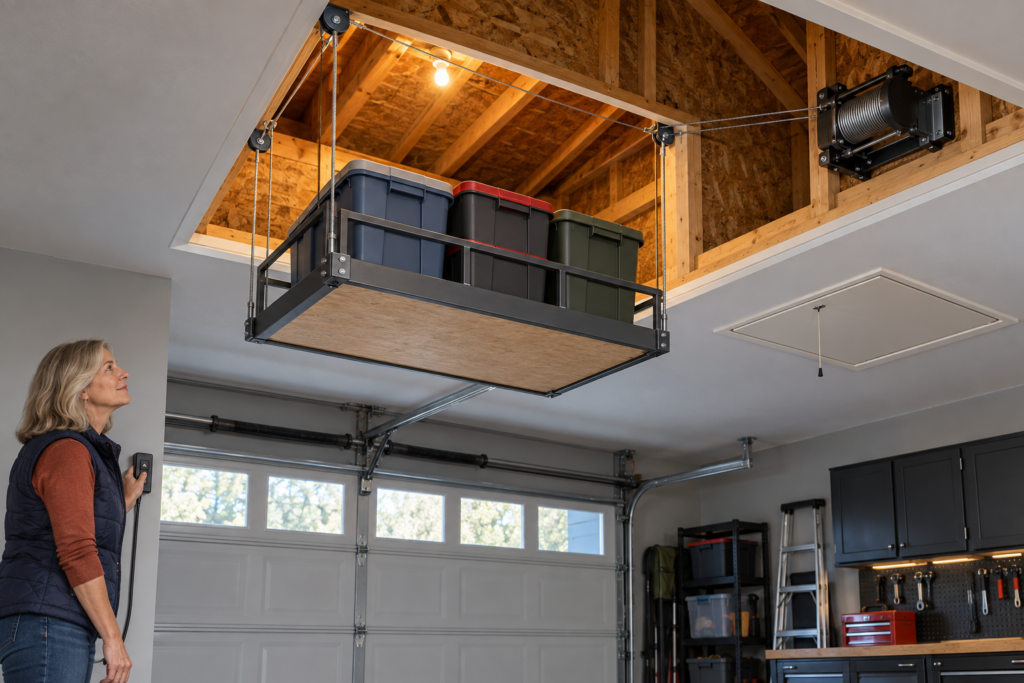 Small Garage Attic Access_lift
