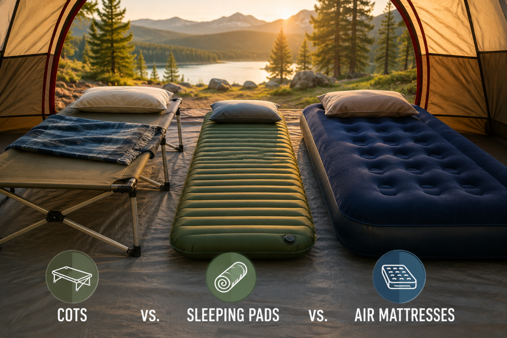Camping Sleep Systems: Cots vs. Sleeping Pads vs. Air Mattresses 1 camping sleep system