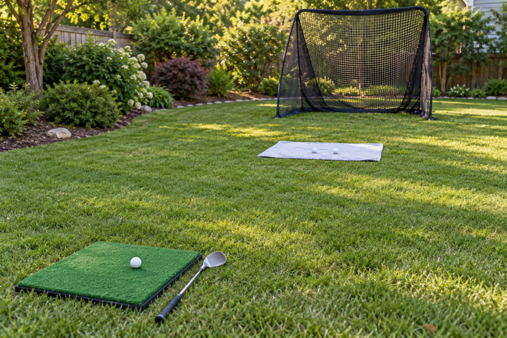 How to Set Up a Home Golf Practice Area 4 Backyard chipping practice zone