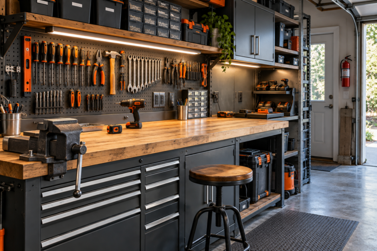 Organized Garage Workbench Upgrade