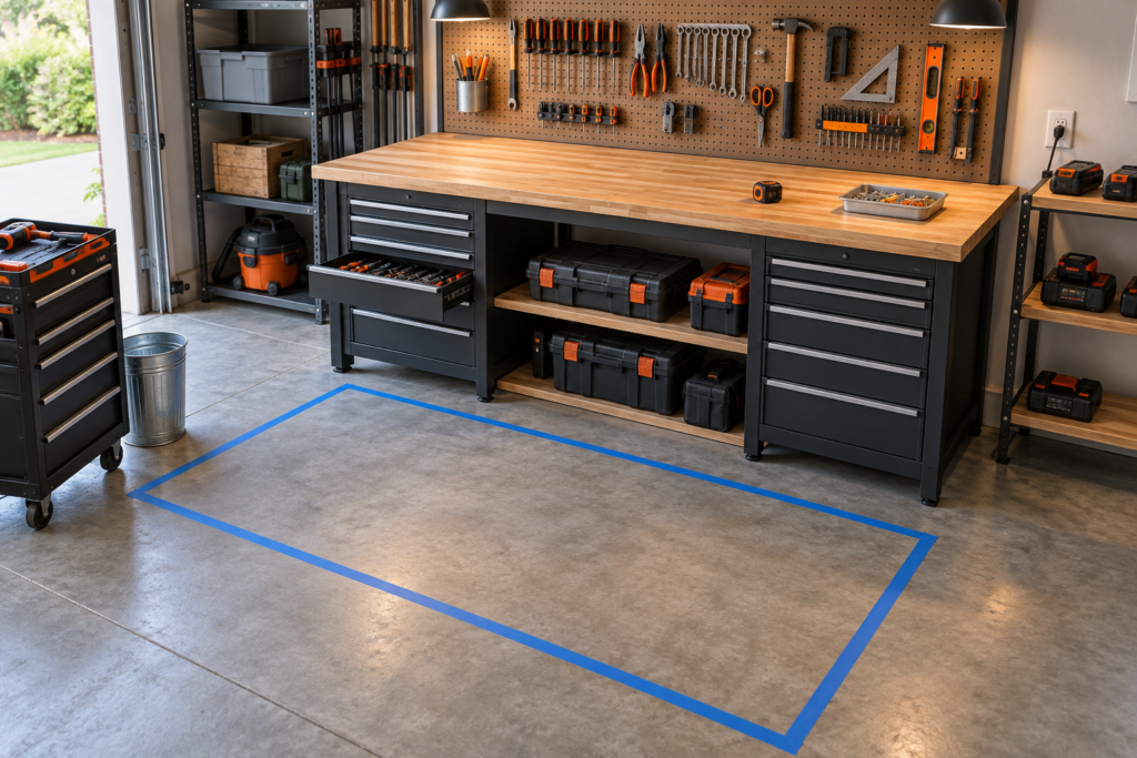 Plan a Clear Garage Workbench Zone
